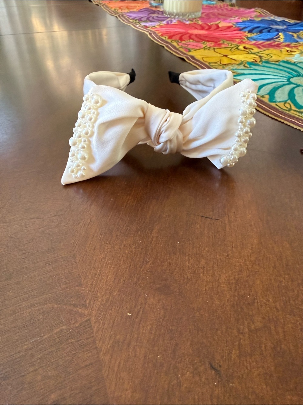 8 Other Reasons Cream Pearl Bow Headband